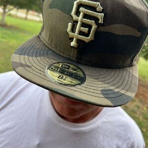 New Era Camouflage Cap with Gold Embroidered Monogram